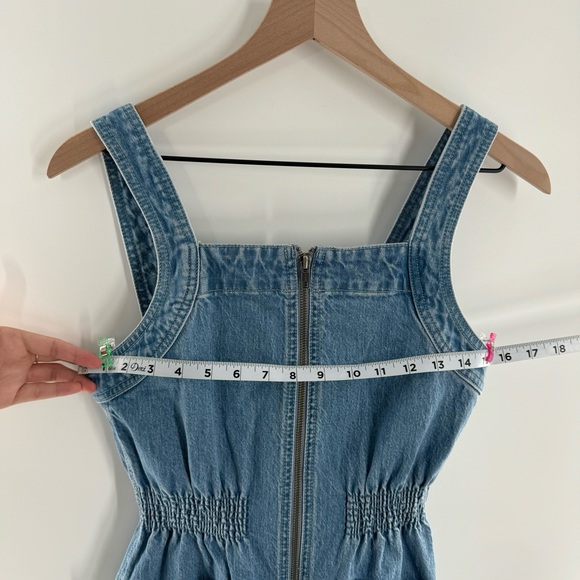 Madewell Denim Zip Smock-Waist Jumpsuit in Baisley Wash Size XS - Picture 7 of 7